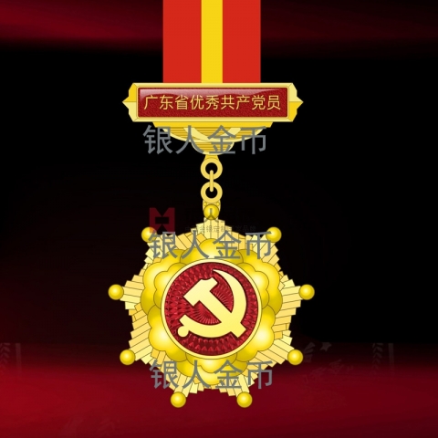 廣東省委組織部兩優(yōu)一先優(yōu)秀共產(chǎn)黨員紀念章獎牌獎?wù)伦C書