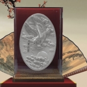 大展鴻圖銀質(zhì)紀(jì)念盤定制、定做銀質(zhì)純銀盤訂做
