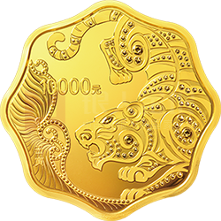 2022中國壬寅（虎）年金銀紀(jì)念幣1公斤梅花形金質(zhì)紀(jì)念幣