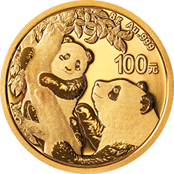 2021版熊貓金銀紀念幣8克圓形金質(zhì)紀念幣