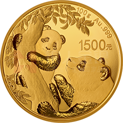 2021版熊貓金銀紀念幣100克圓形金質(zhì)紀念幣