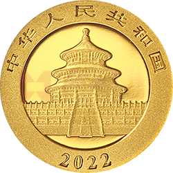2022版熊貓貴金屬紀念幣1克圓形金質(zhì)紀念幣